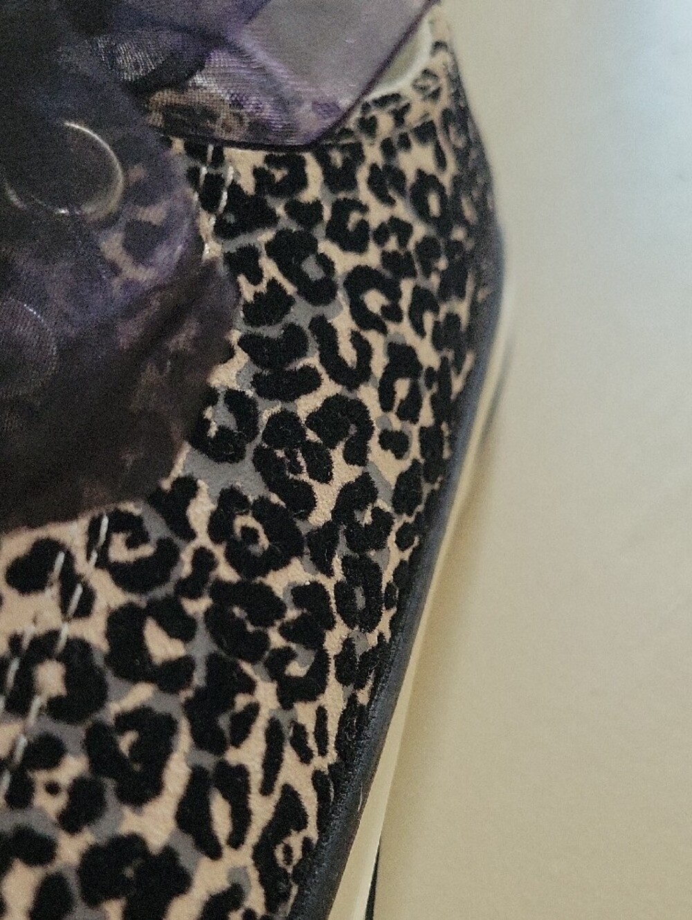Converse Black and White Leopard Print Low Top Sneakers - Picture 6 of 13